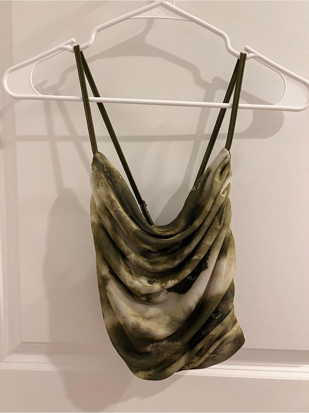 SHEIN Olive Green Cowl Neck Satin-Look Camisole